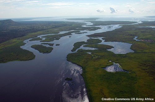 River during wet season in Tanzania